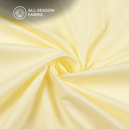Banana yellow Plain Soft Touch Cotton Shirting Fabric (Width 58 Inches)
