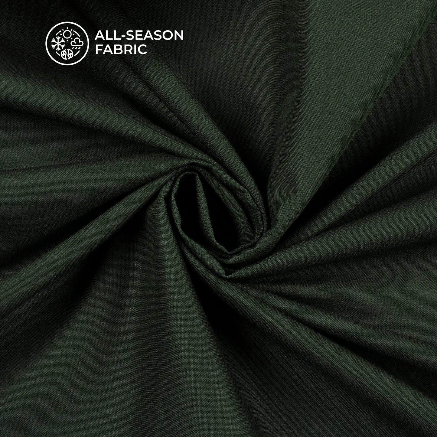 Dark Green Plain Soft Touch Cotton Shirting Fabric (Width 58 Inches)