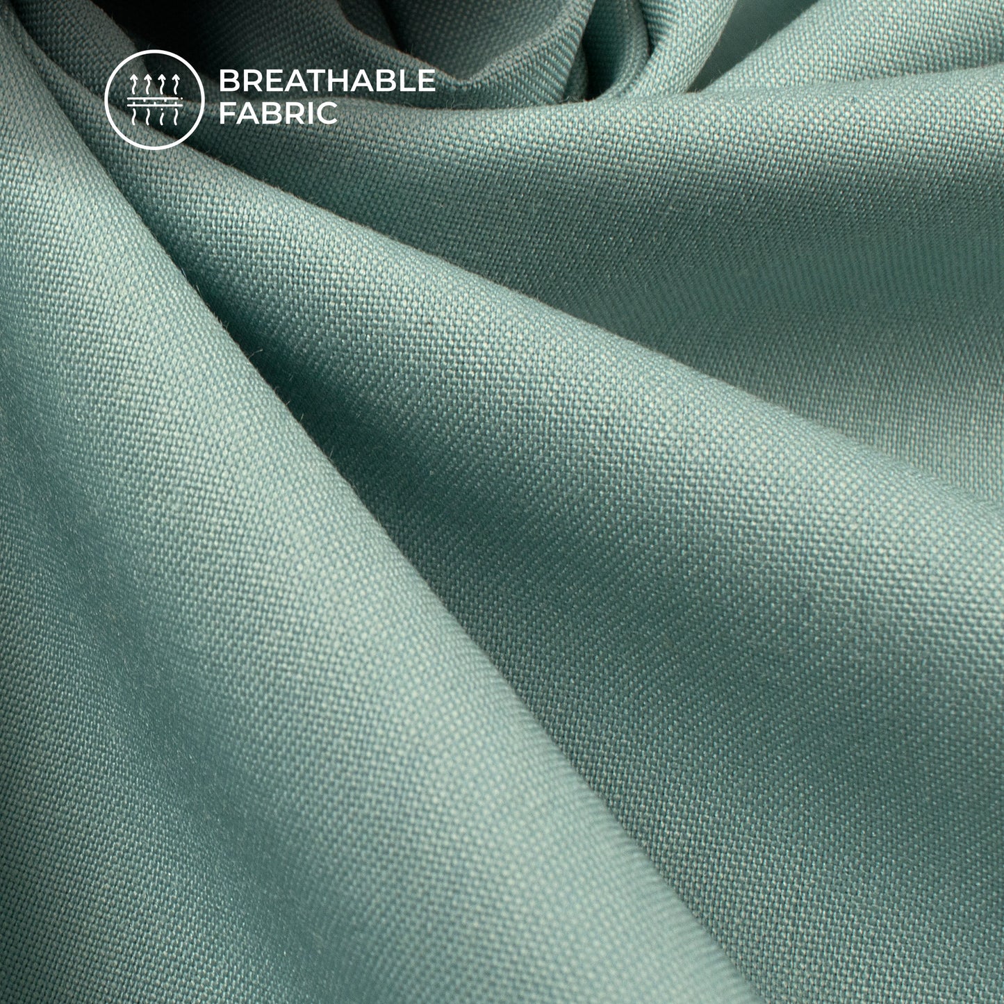 Teal Blue Plain Soft Touch Cotton Shirting Fabric (Width 58 Inches)