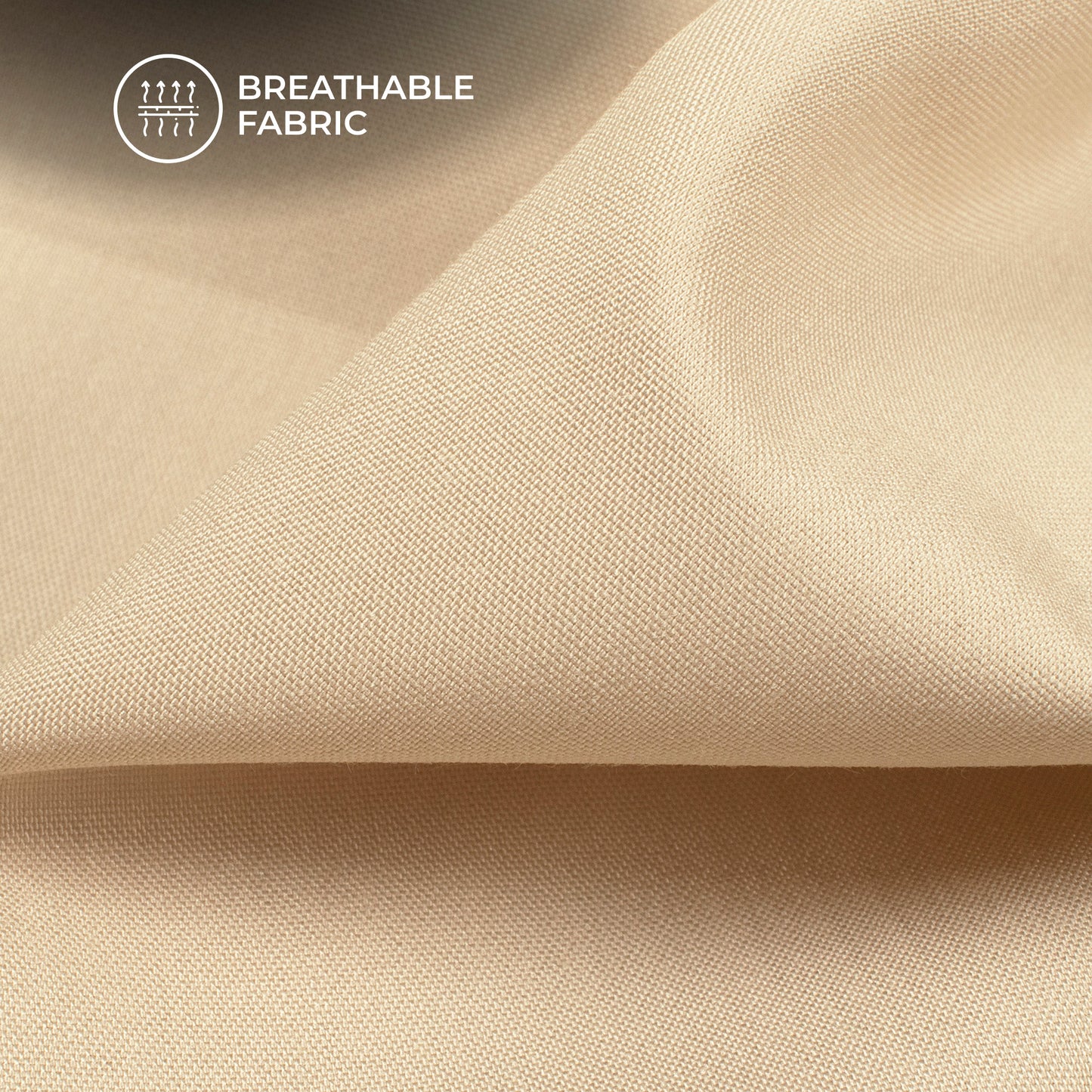 Beige Plain Soft Touch Cotton Shirting Fabric (Width 58 Inches)