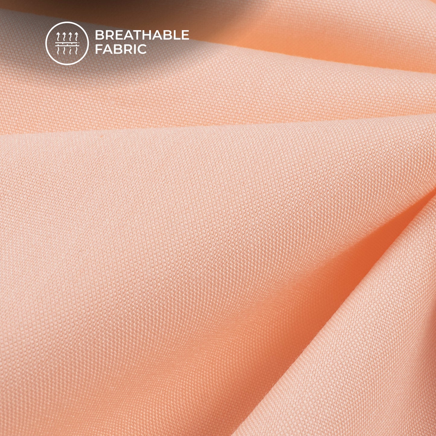 Peach Plain Soft Touch Cotton Shirting Fabric (Width 58 Inches)
