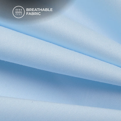 Arctic Blue Plain Soft Touch Cotton Shirting Fabric (Width 58 Inches)