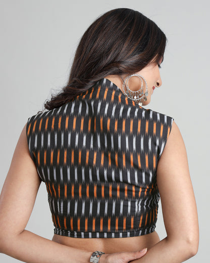 Crafted For Confidence: Sleeveless Ikkat Print Blouse