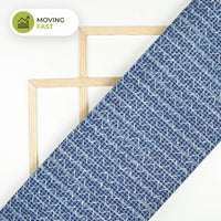 Indigo Geometric Pattern Sequins Embroidery Natural Dye Akola Handblock Cotton Fabric