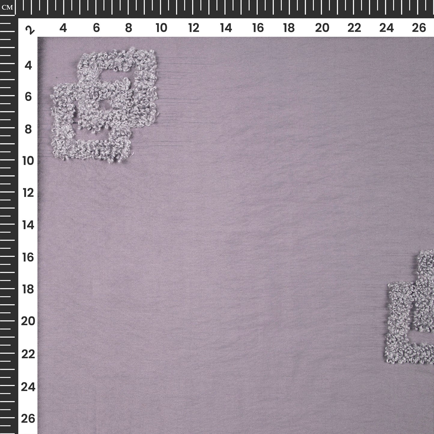 Exclusive Heather Purple Tufted Embroidery Work Viscose Nylon Fabric