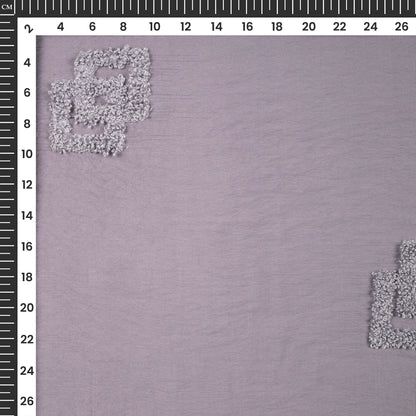 Exclusive Heather Purple Tufted Embroidery Work Viscose Nylon Fabric