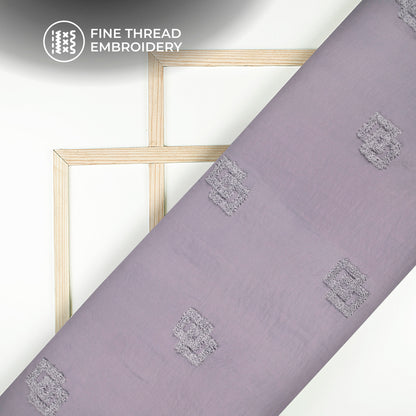 Exclusive Heather Purple Tufted Embroidery Work Viscose Nylon Fabric