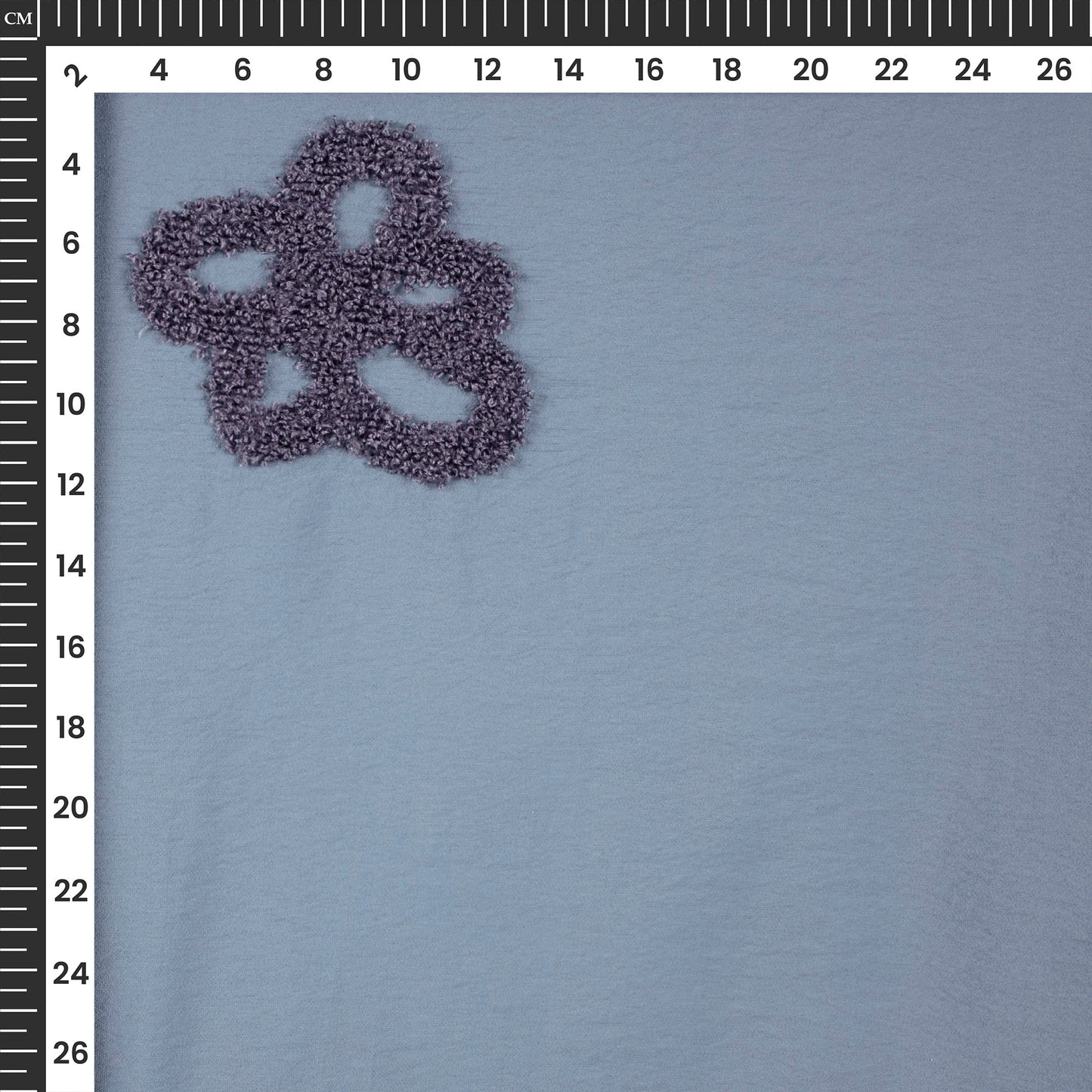 Exclusive Powder Blue Tufted Embroidery Work Viscose Nylon Fabric