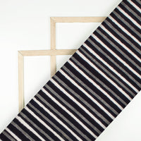 Monochrome Stripes Pattern Handblock Cotton Fabric