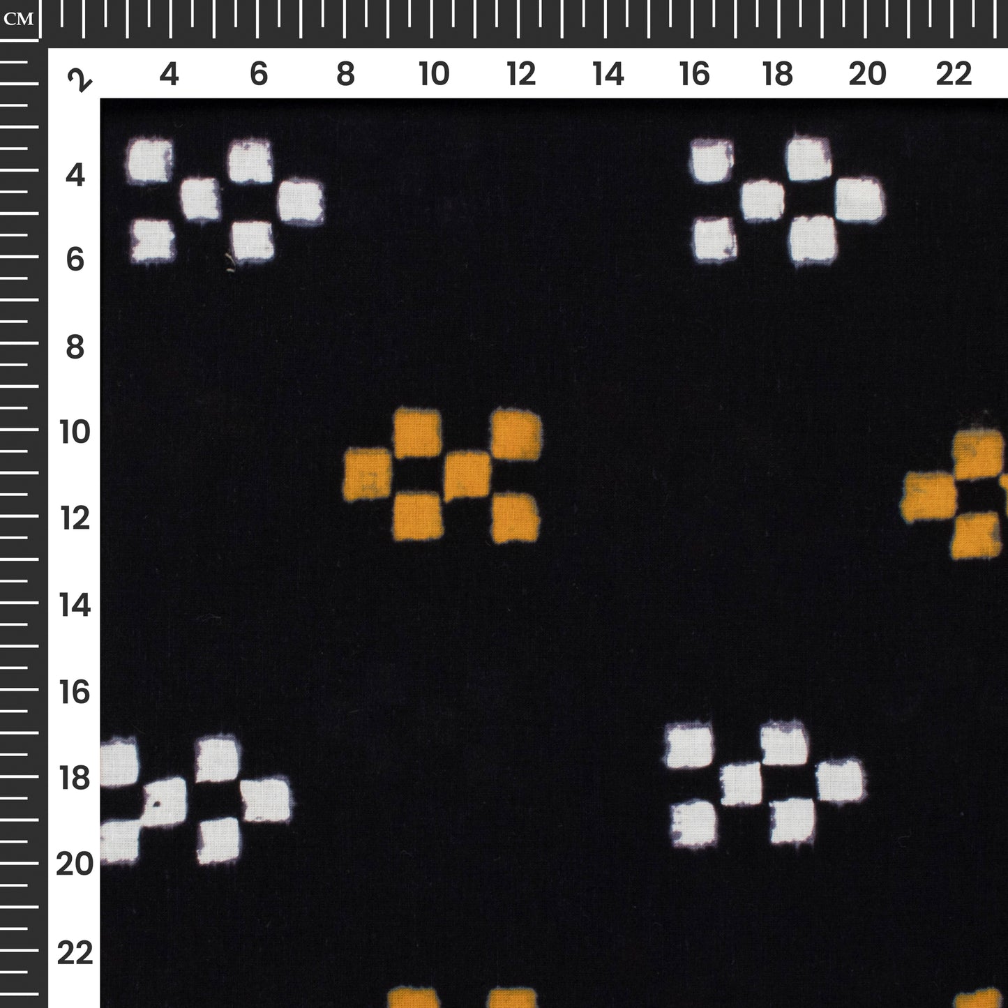 Monochrome Geometric Pattern Handblock Cotton Fabric