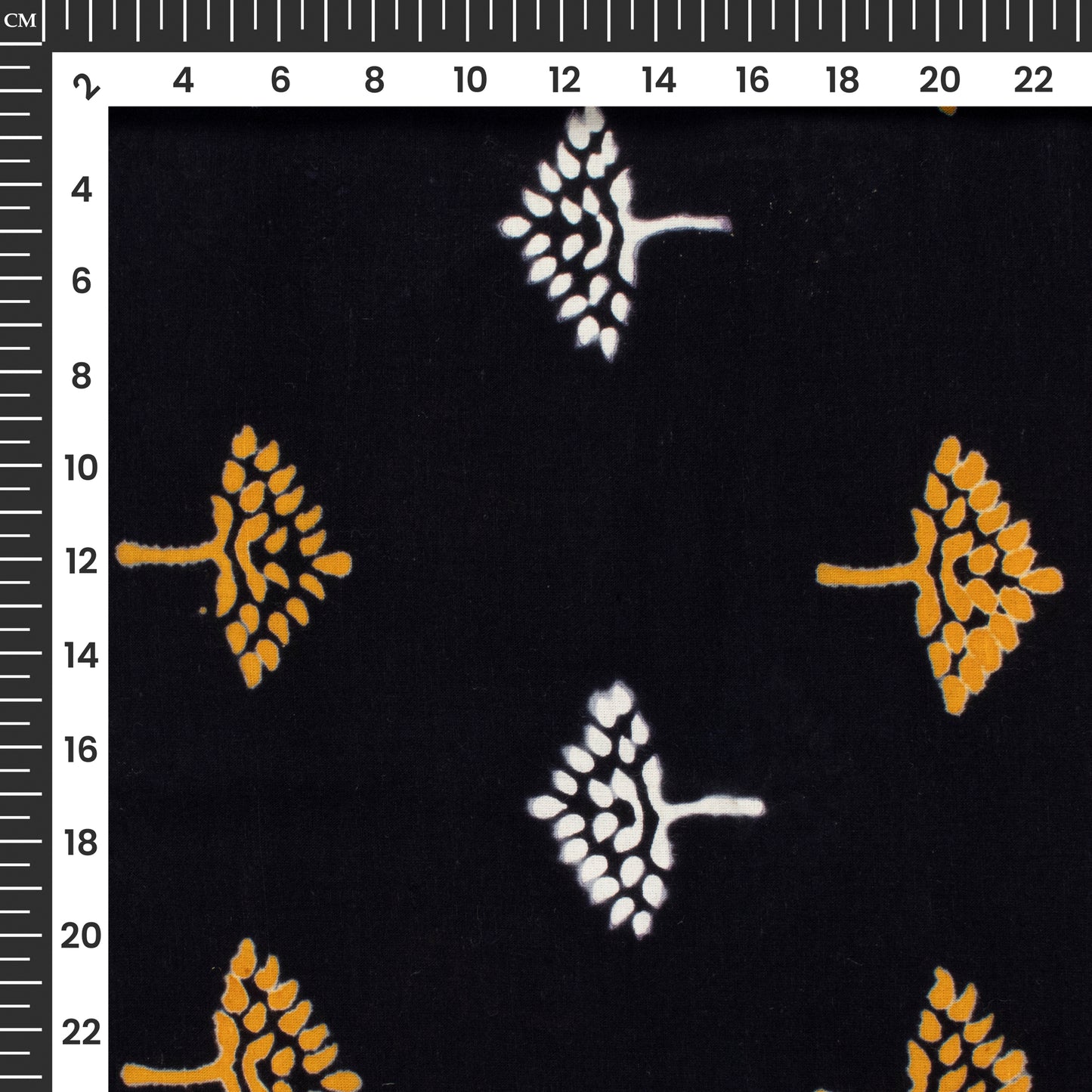 Monochrome Floral Pattern Handblock Cotton Fabric