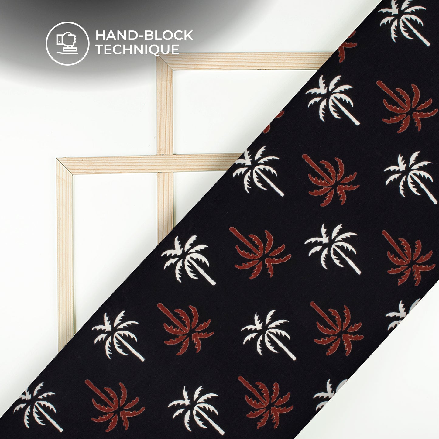 Monochrome Quirky Pattern Handblock Cotton Fabric