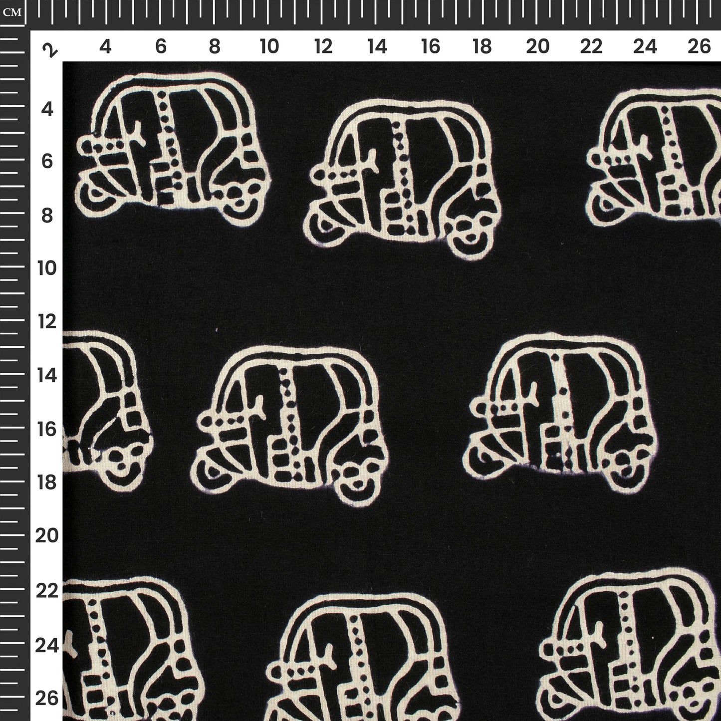 Monochrome Quirky Handblock Cotton Fabric