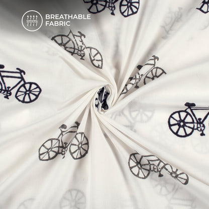Monochrome Quirky Handblock Cotton Fabric
