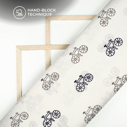 Monochrome Quirky Handblock Cotton Fabric
