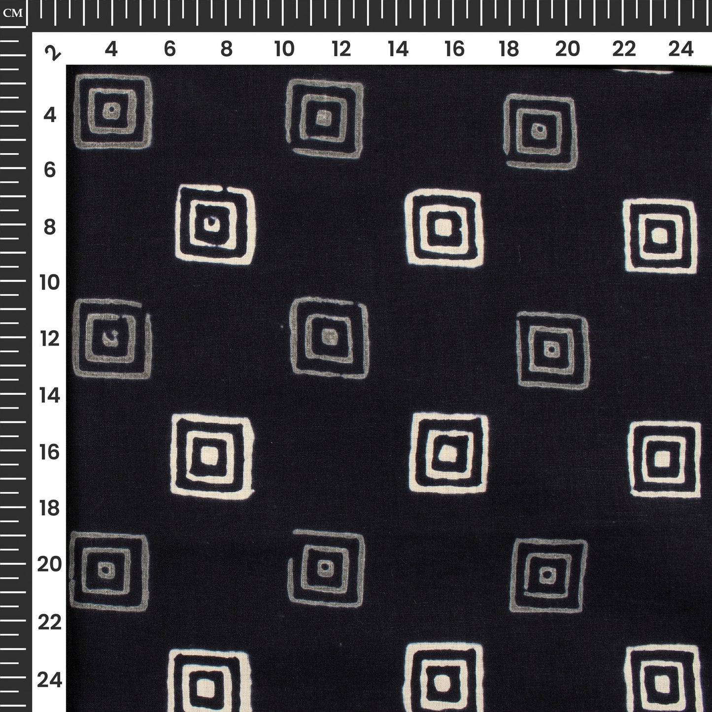 Monochrome Paisley Handblock Cotton Fabric