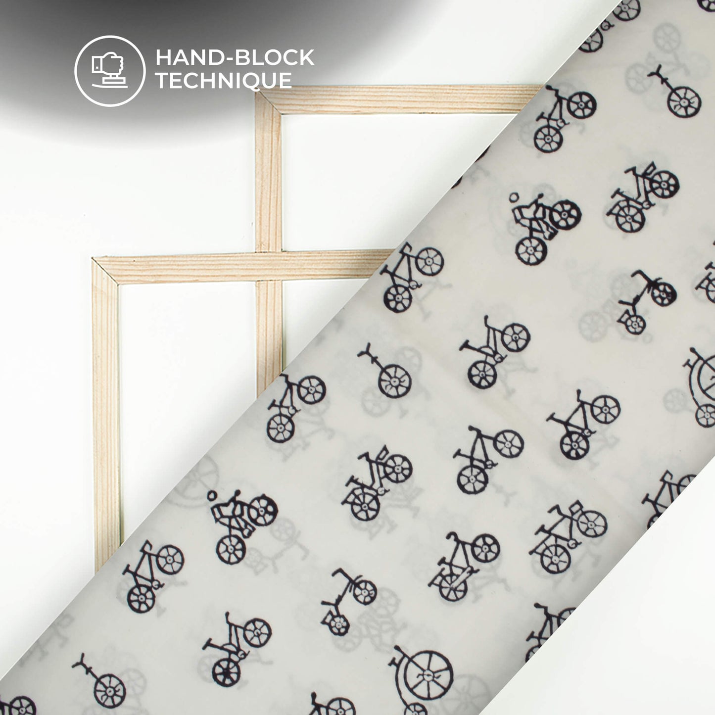 Monochrome Quirky Handblock Cotton Fabric