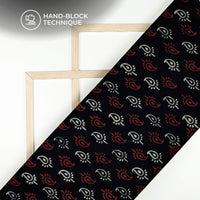 Monochrome Paisley  Handblock Cotton Fabric