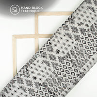 Monochrome Ethnic Handblock Cotton Fabric