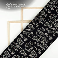 Monochrome Quirky Handblock Cotton Fabric