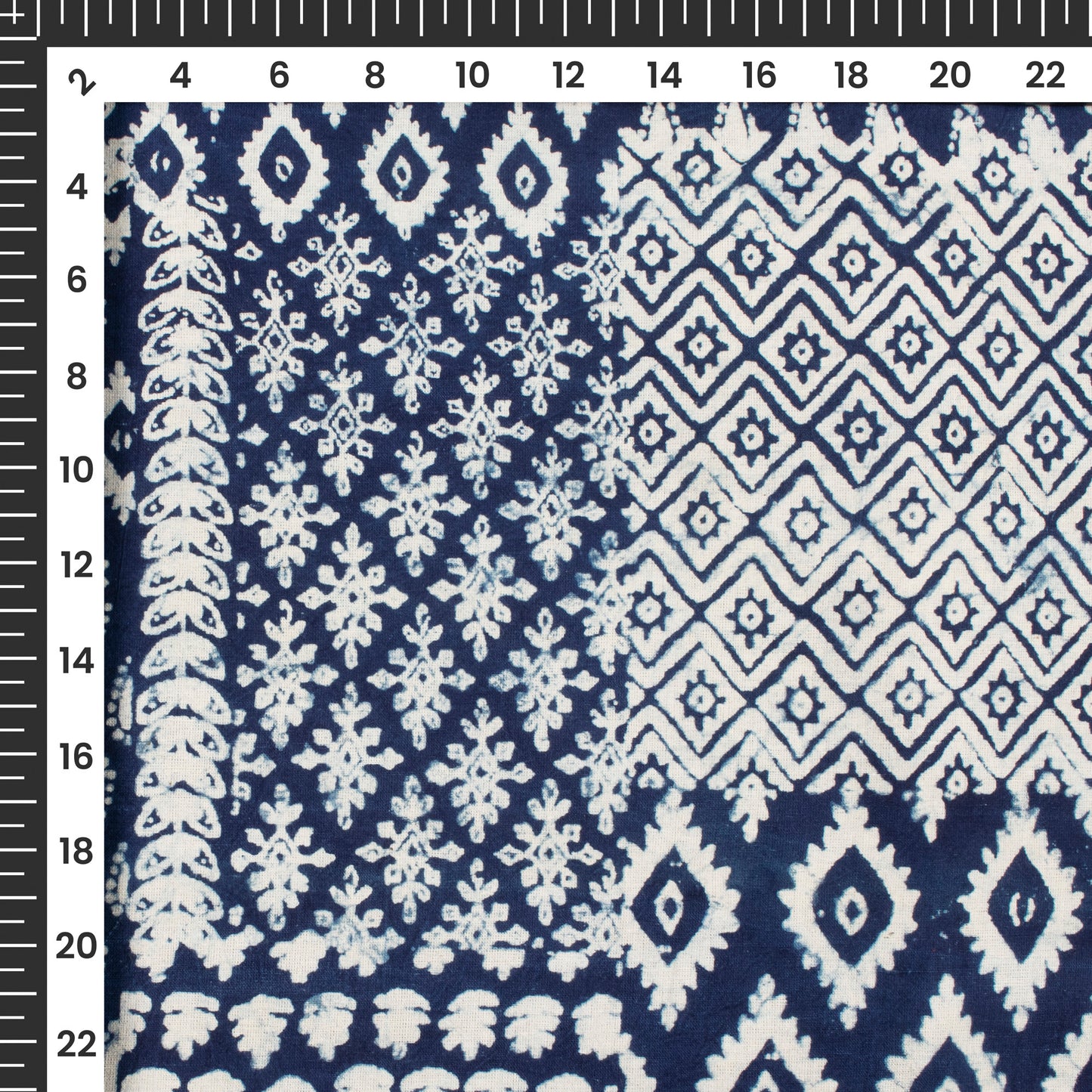 Indigo Traditional Handblock Pure Cotton Fabric