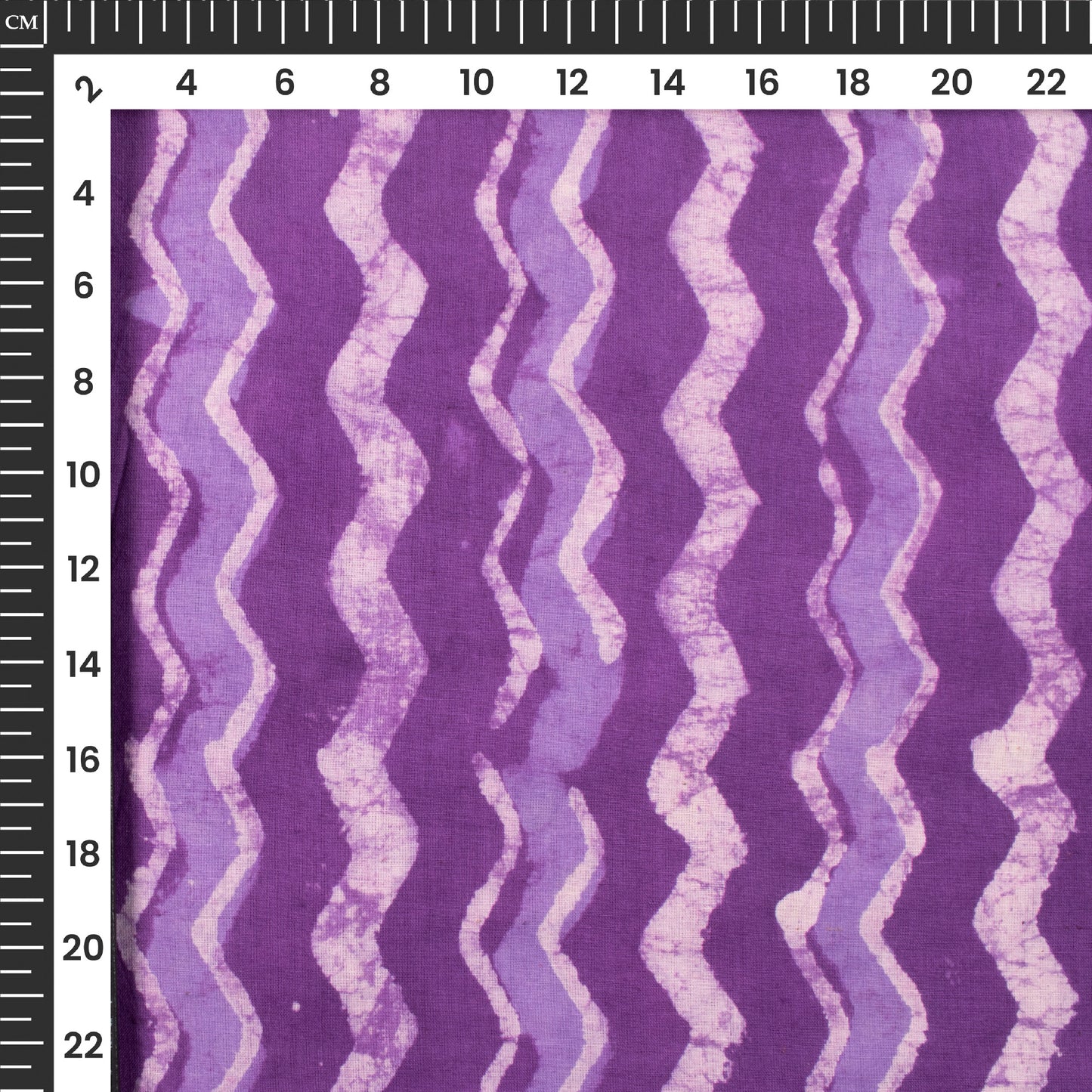 Purple Chevron Handblock Pure Cotton Fabric