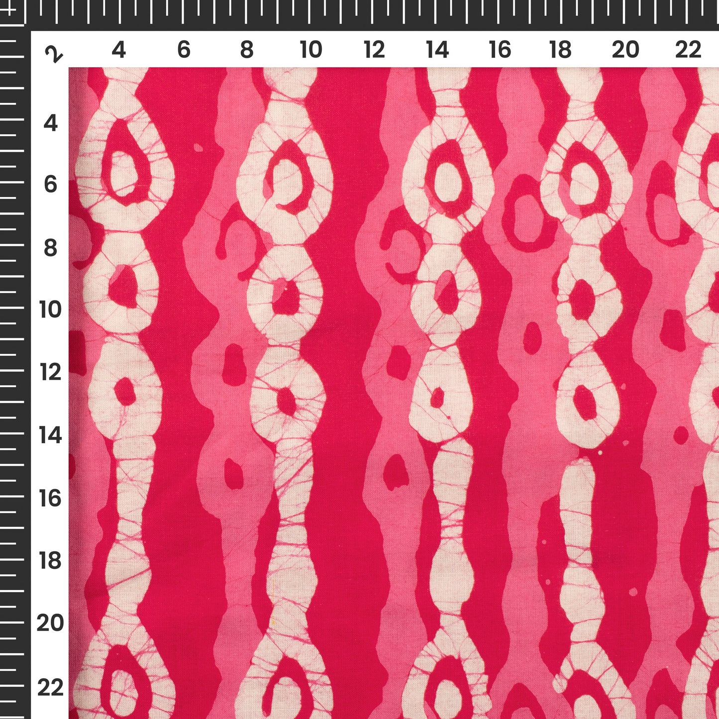 Pink Geometric Handblock Pure Cotton Fabric