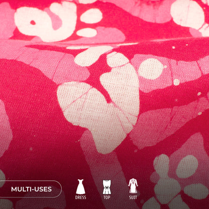 Pink Quirky Handblock Pure Cotton Fabric