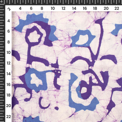 Purple Floral Handblock Pure Cotton Fabric