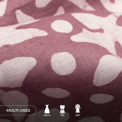 Turkish Rose Pink Floral Handblock Pure Cotton Fabric