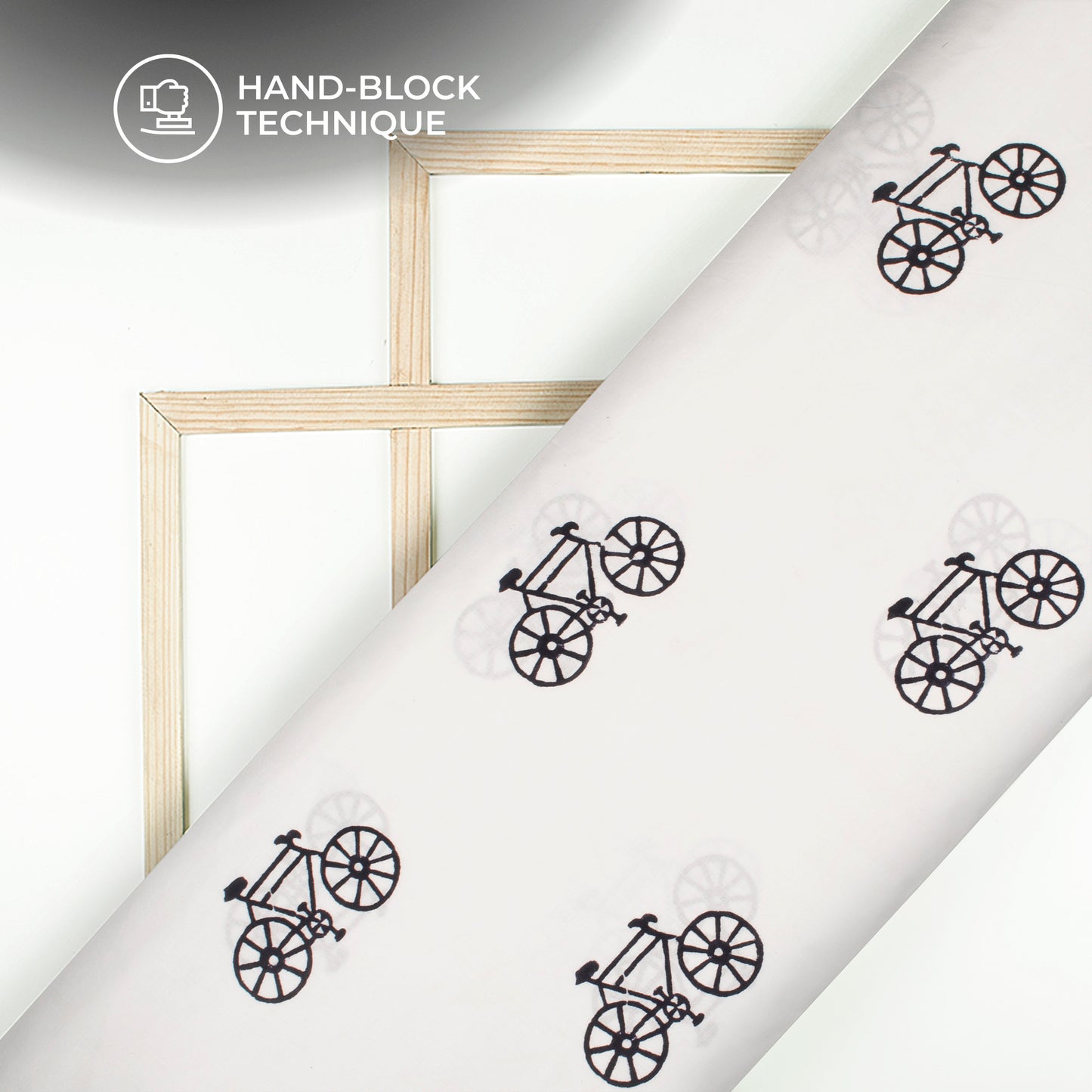 Monochrome Handblock Pure Cotton Fabric