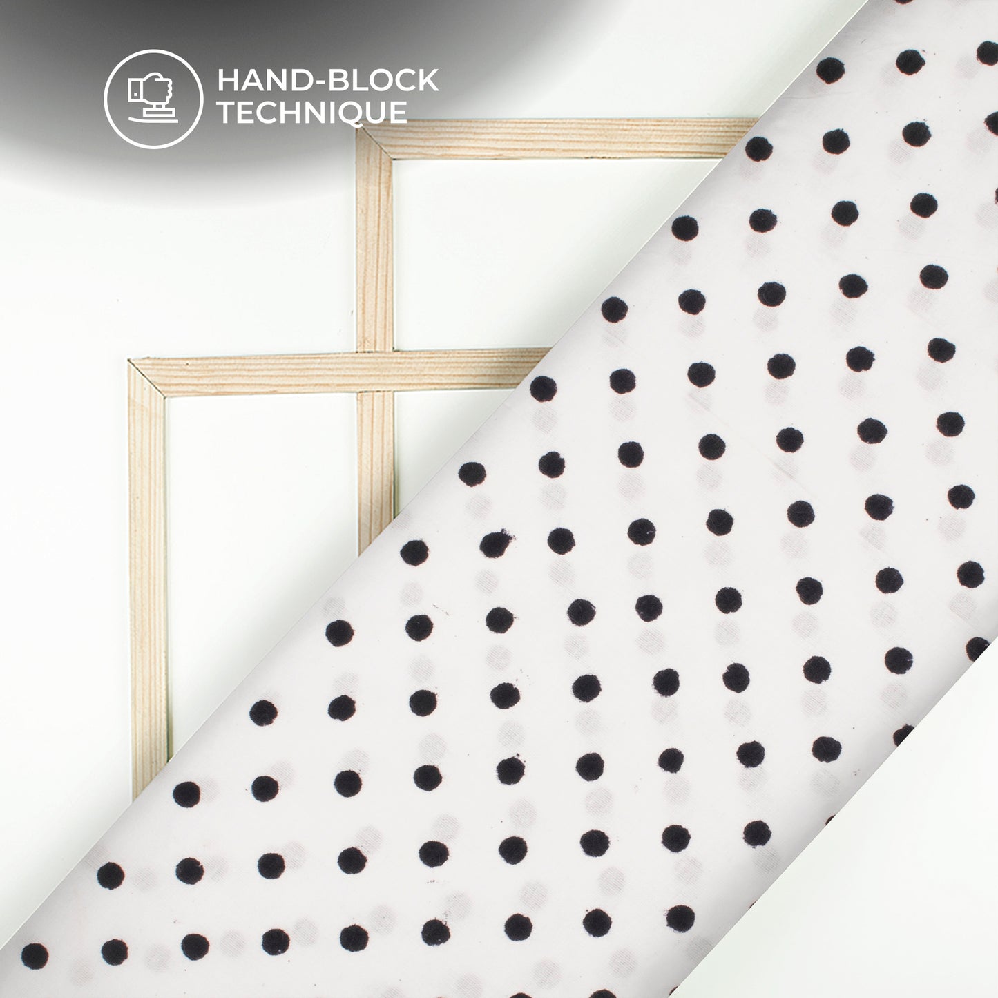 Monochrome Handblock Pure Cotton Fabric