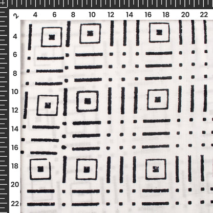 Monochrome Handblock Pure Cotton Fabric