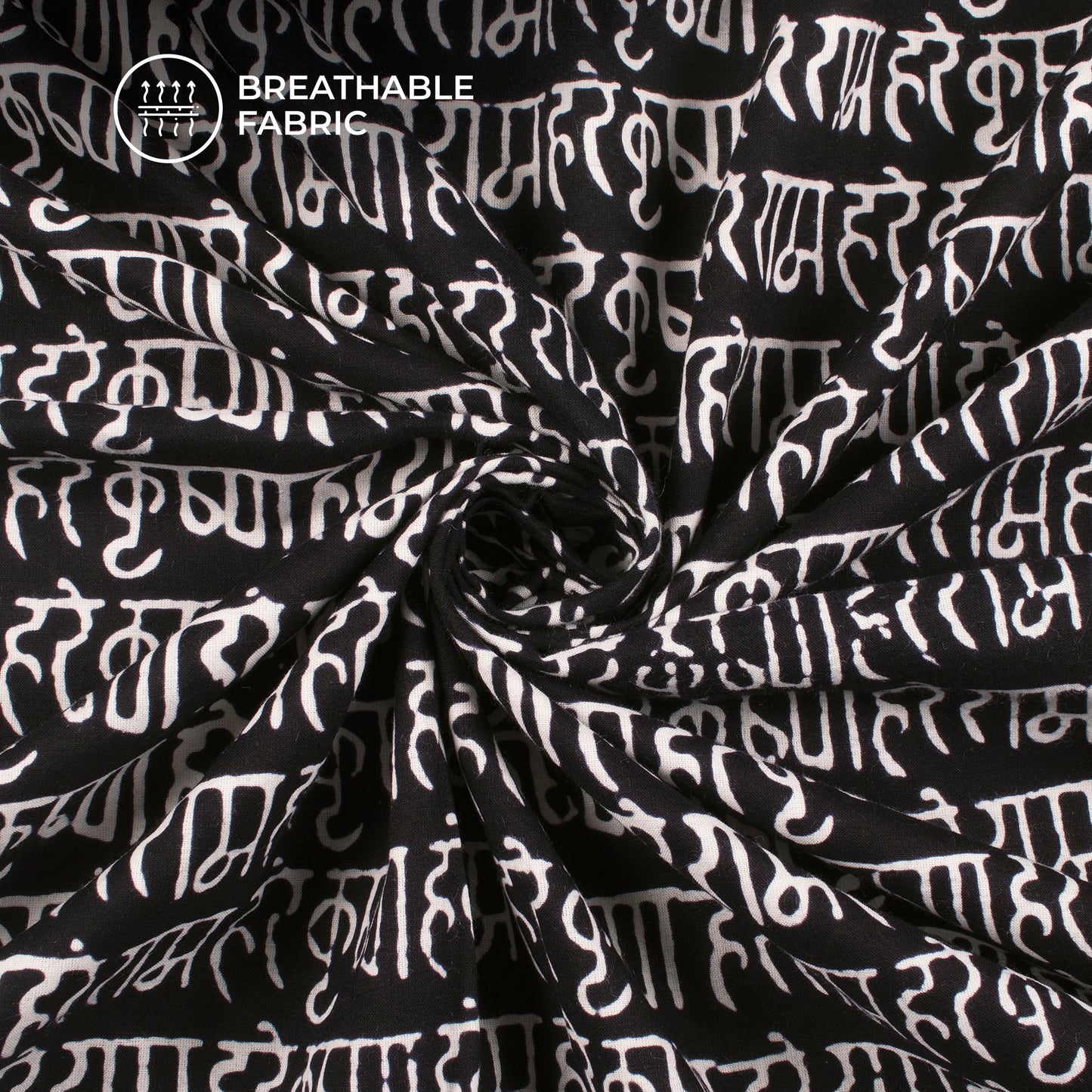 Monochrome Quirky Handblock Pure Cotton Fabric