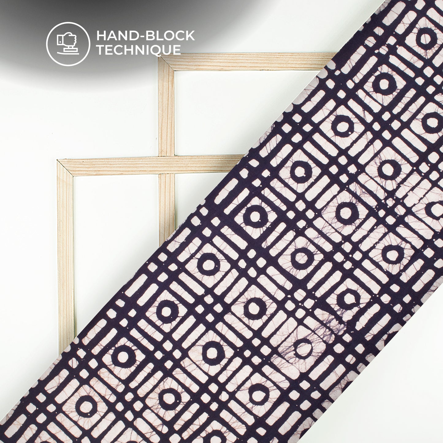 Indigo Checks Handblock Pure Cotton Fabric