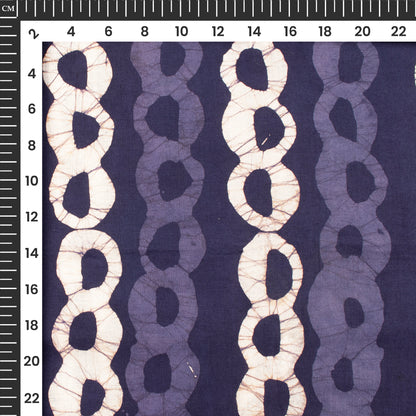 Indigo Geometric Handblock Pure Cotton Fabric