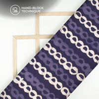 Indigo Geometric Handblock Pure Cotton Fabric