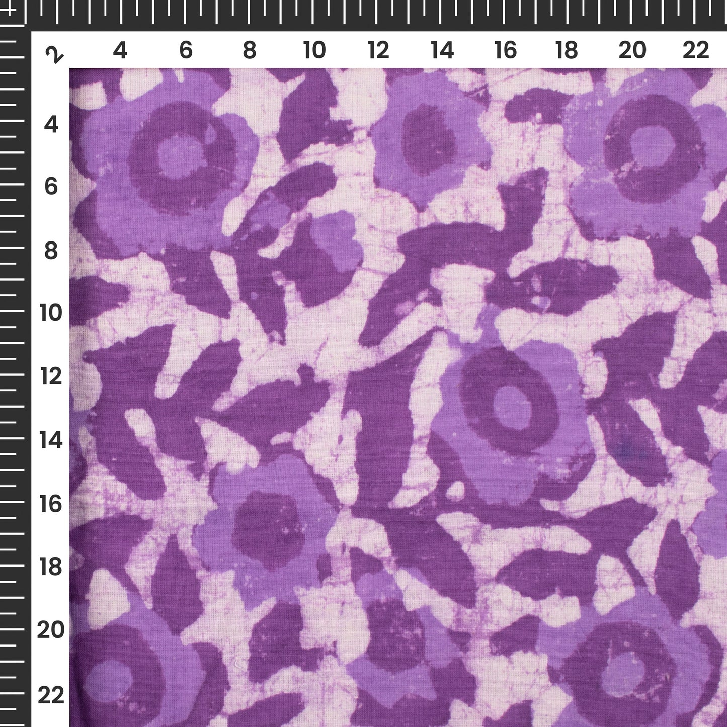 Purple Floral Handblock Pure Cotton Fabric