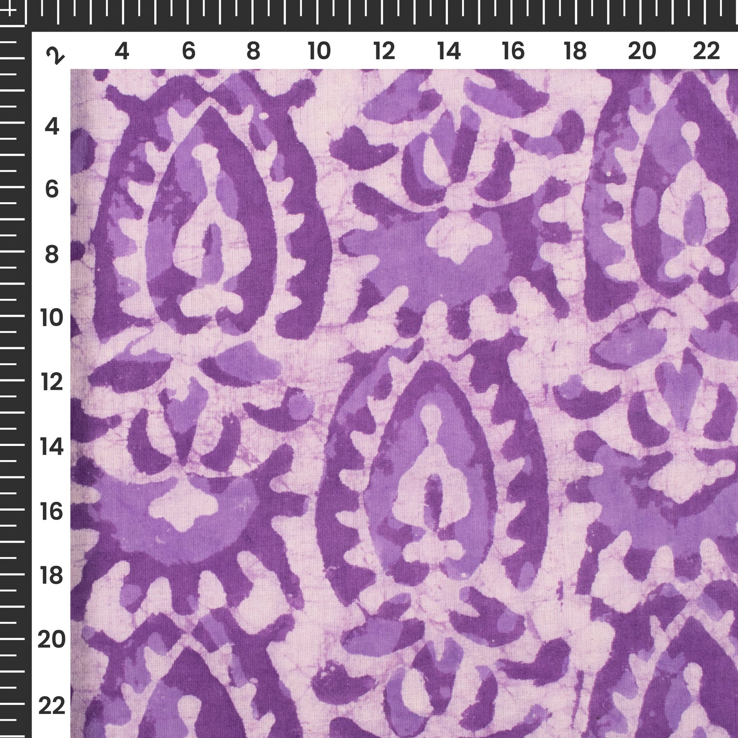 Purple Floral Handblock Pure Cotton Fabric