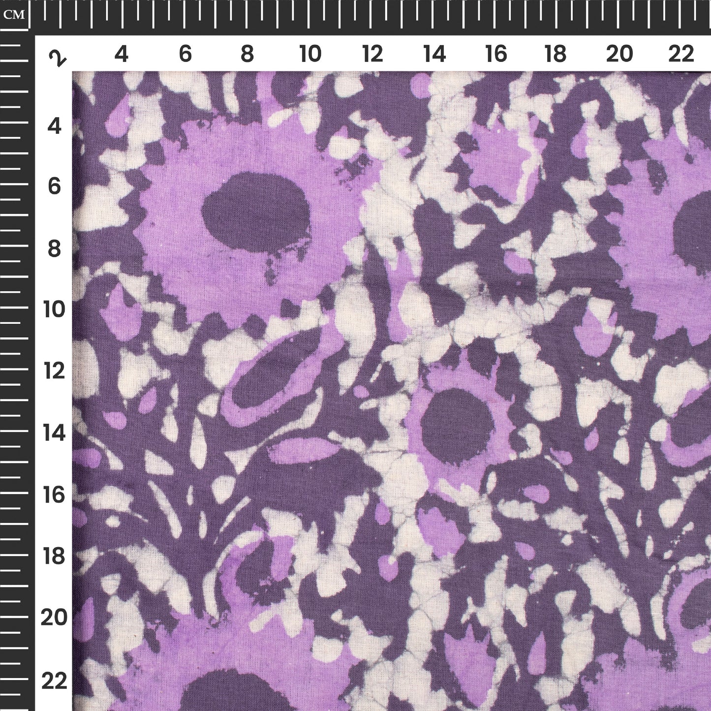 Lavender Purple Floral Handblock Pure Cotton Fabric