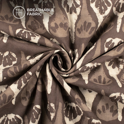 Davy's Gray Quirky Handblock Pure Cotton Fabric