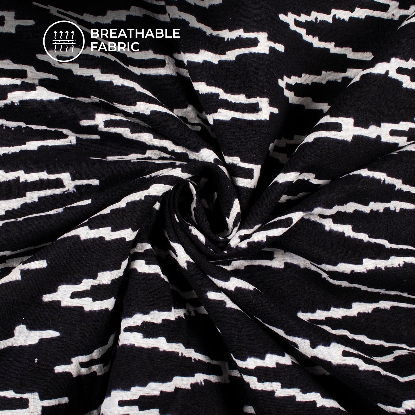 Monochrome Handblock Pure Cotton Fabric