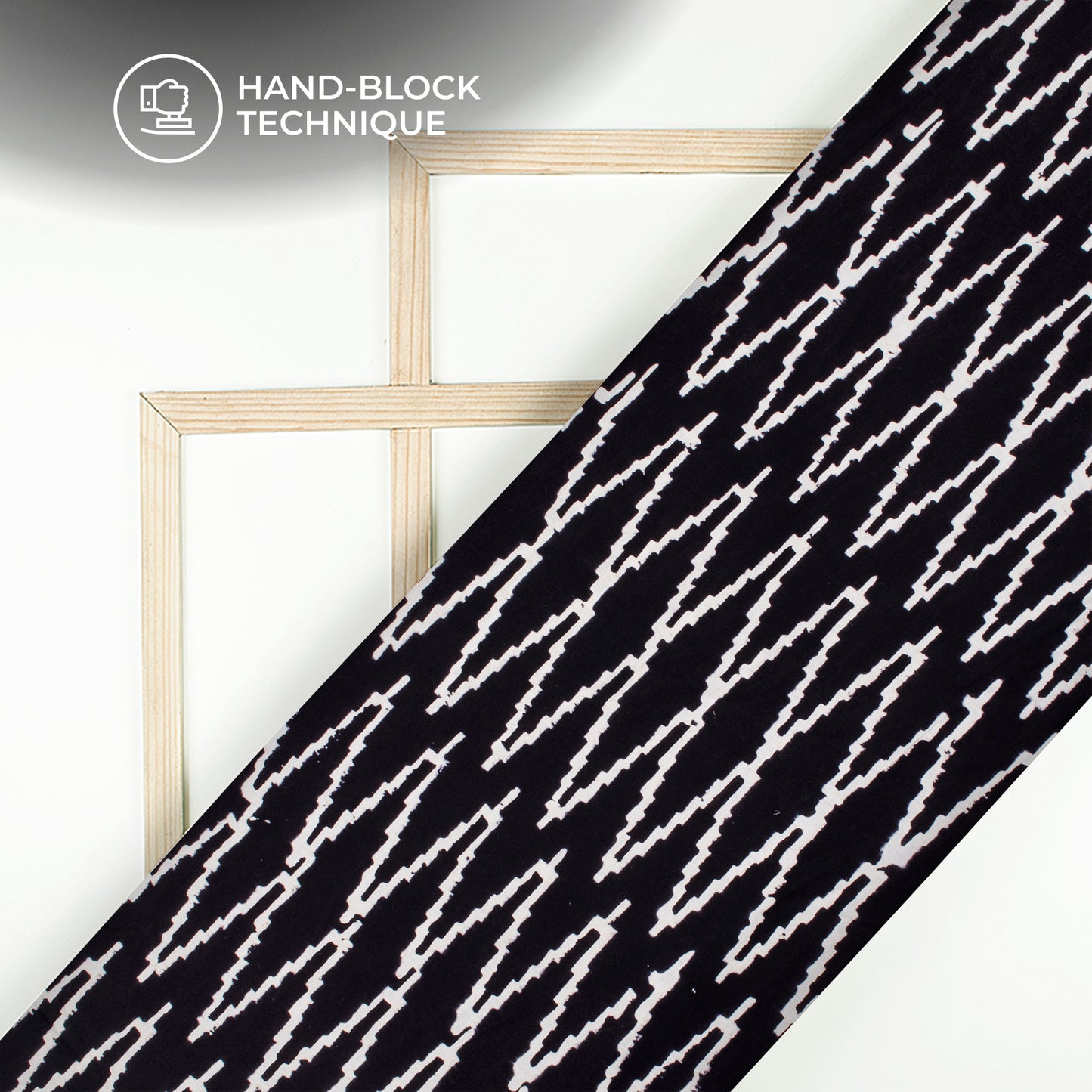 Monochrome Handblock Pure Cotton Fabric