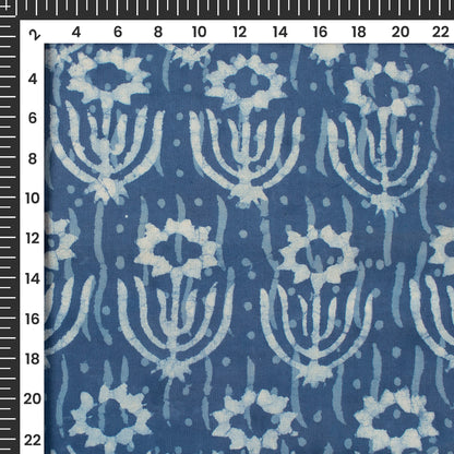 Indigo Handblock Pure Cotton Fabric