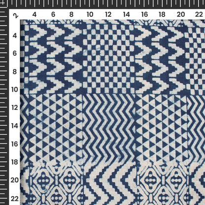 Indigo Handblock Pure Cotton Fabric