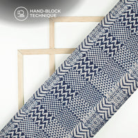 Indigo Handblock Pure Cotton Fabric