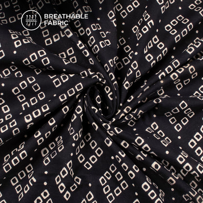 Monochrome Handblock Pure Cotton Fabric