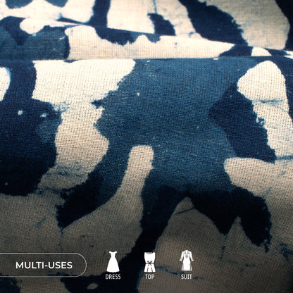 Indigo Handblock Pure Cotton Fabric