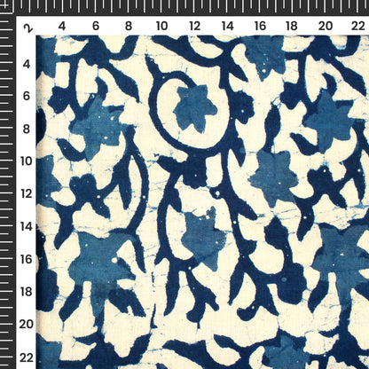 Indigo Handblock Pure Cotton Fabric