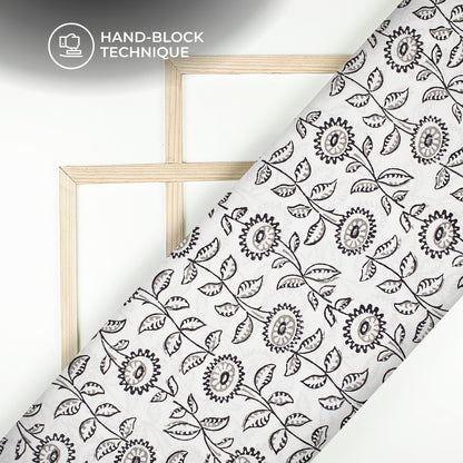 Monochrome Handblock Pure Cotton Fabric